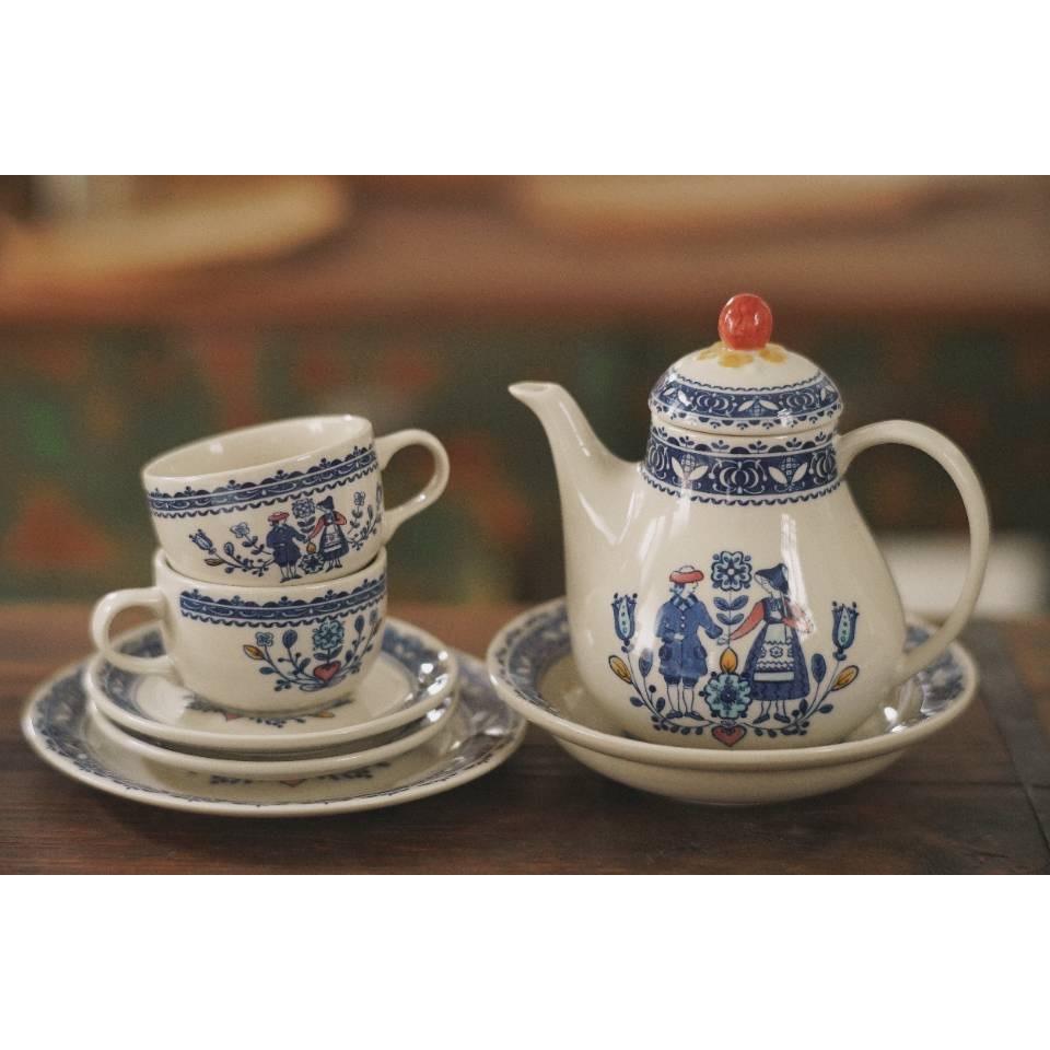 英式童话系列餐具中古风咖啡杯陶瓷小众精致茶壶欧式圆形餐盘套装