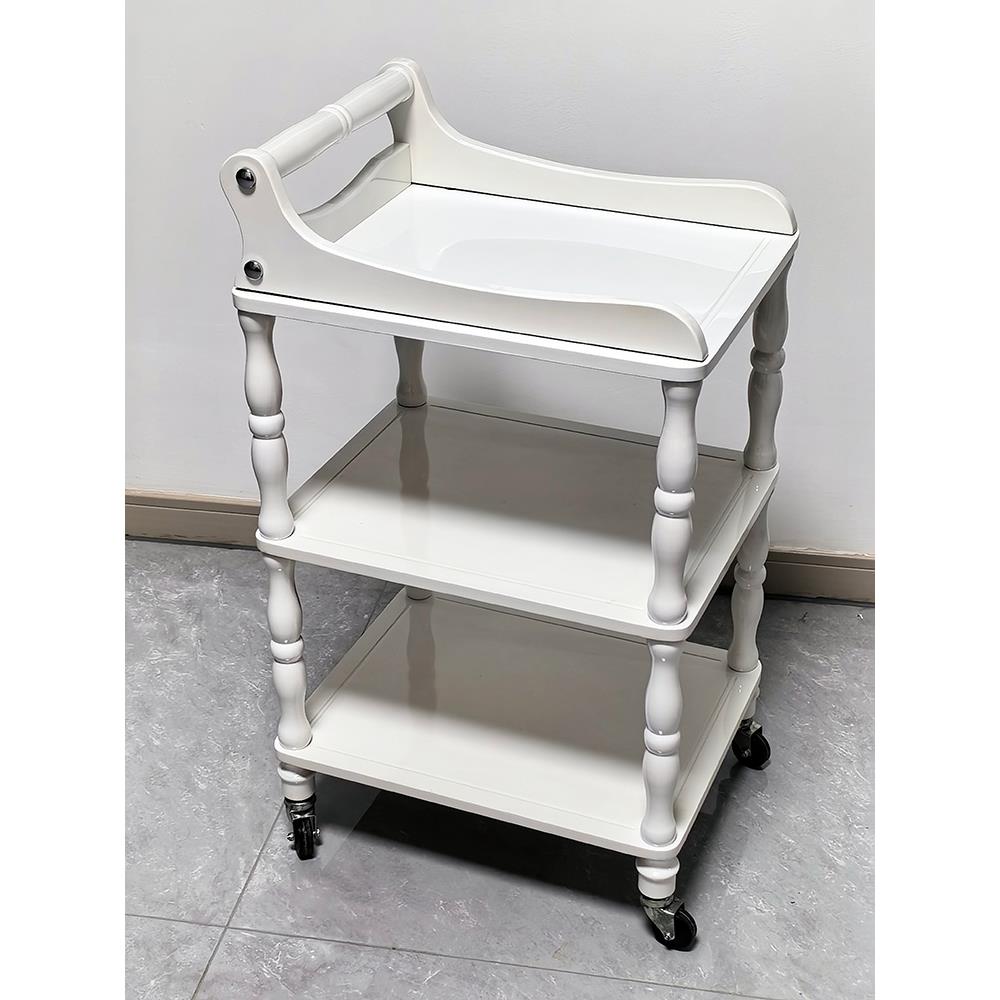 实木美容推车美发工具带滑轮三层带抽屉美容架子发廊美容院小推车