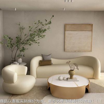 布艺沙发客厅现代简约小户型设计师网红创意北欧羊羔绒科技布沙发