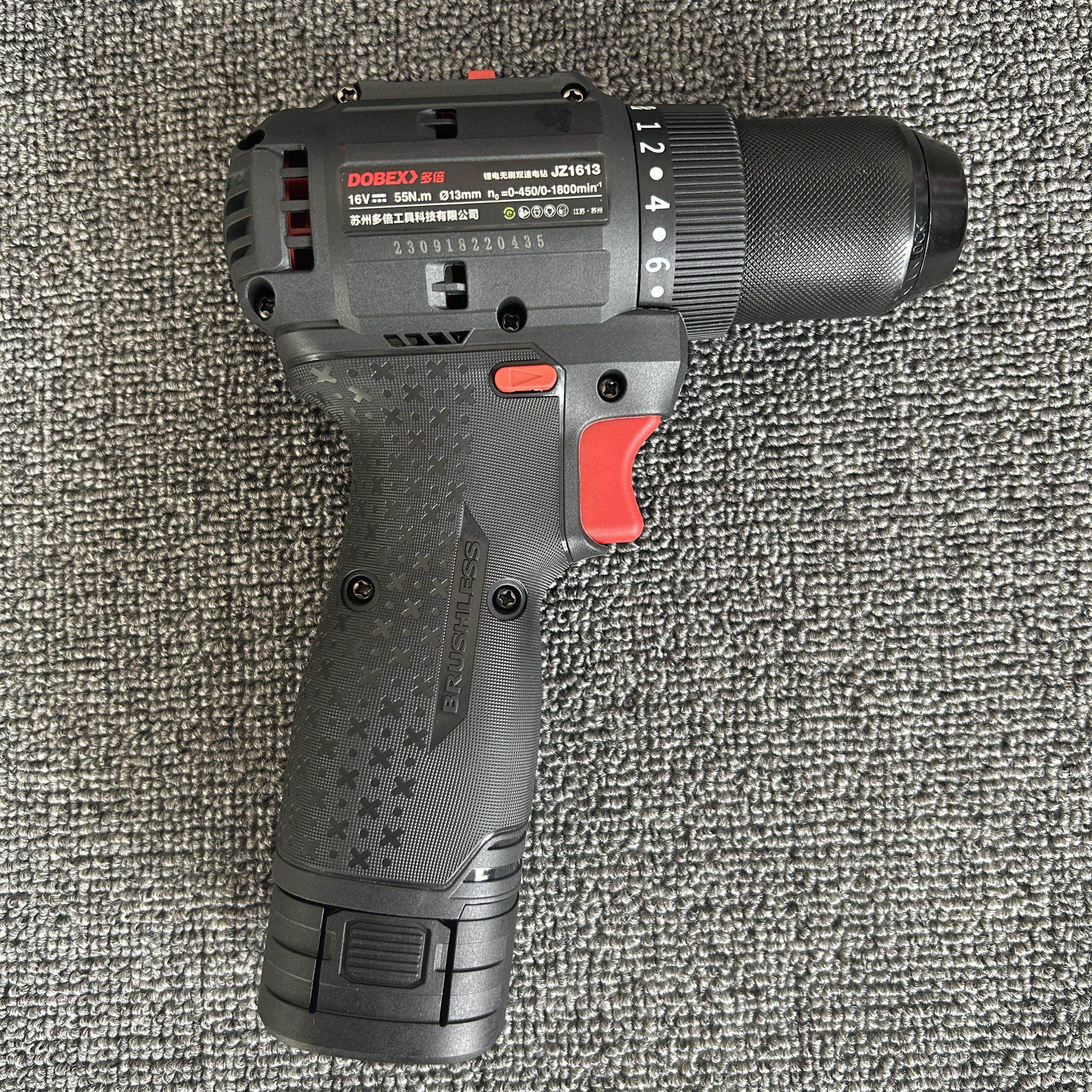 多倍16V无刷锂电钻1610充电器工业级高扭矩55牛起子机1613锂电池