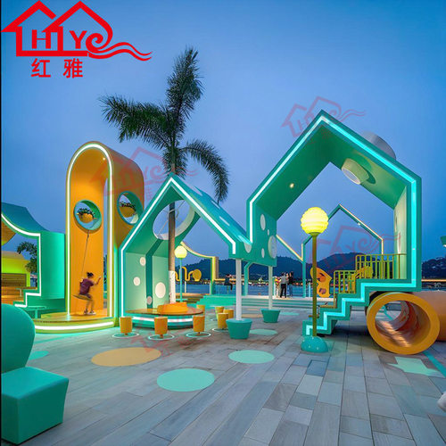 大型玻璃钢廊架户外儿童区趣味游乐设备园林景观异型玻璃钢凉亭