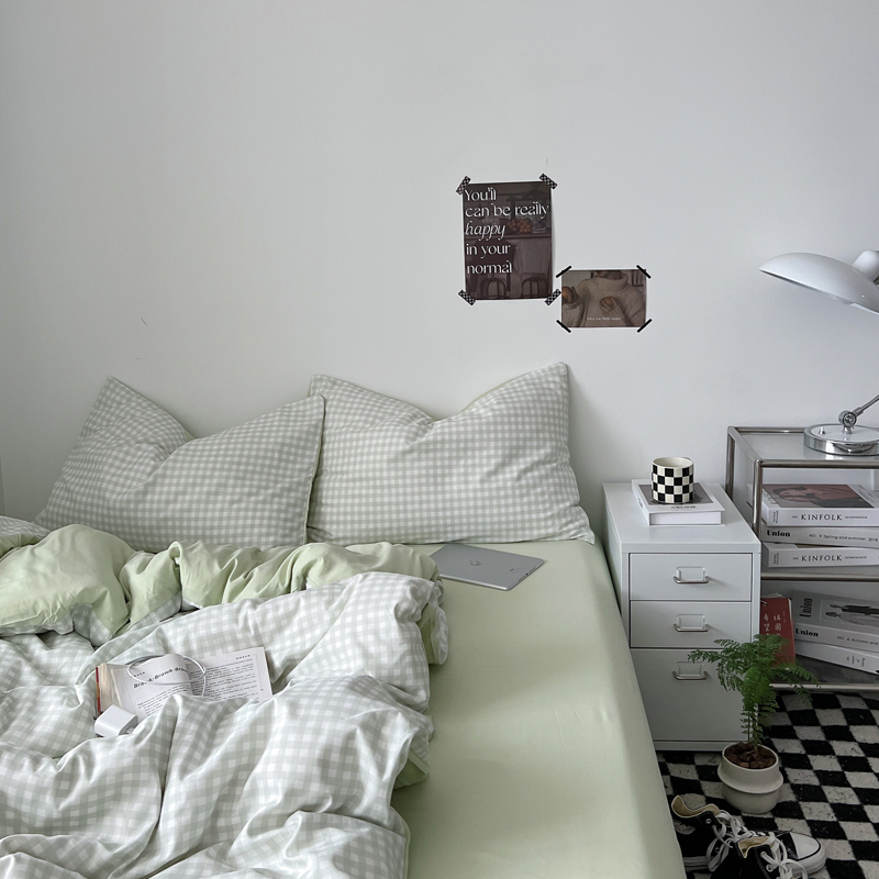 小资生活~四件套水洗棉1.8床上用品被罩床单人学生宿舍三件套床笠