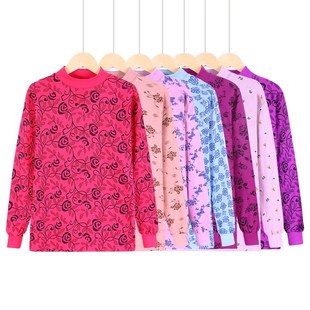 套装 奶奶保暖内衣女纯棉中老年半高领全棉毛衫 冬老人太太秋衣秋裤