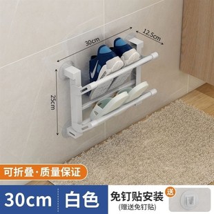 自由组合门上鞋架门后挂式多层可折叠金属免打孔壁挂超薄超窄