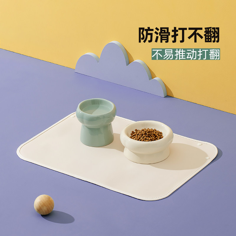 防洒餐垫宠物猫咪碗垫防水防油PU皮革猫碗狗碗 防滑垫大小号餐垫图片