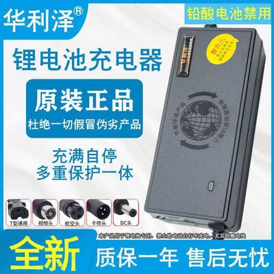 华丽泽锂电48V36V60V2a3a适用三元铁锂车代驾折叠锂电池车充电器