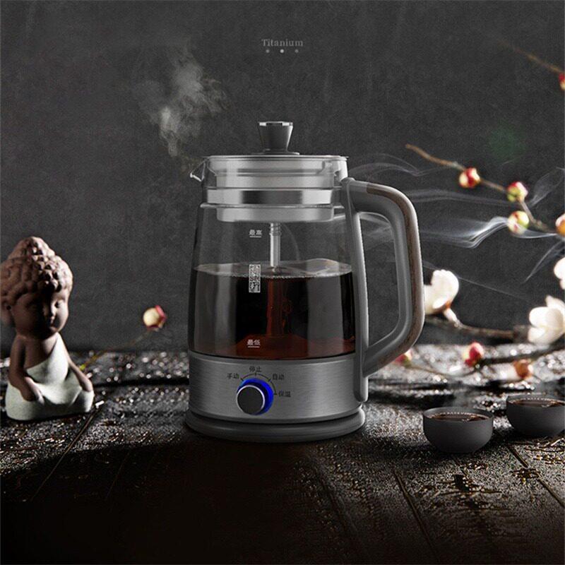 高档纯钛煮茶器煮茶壶家用白茶黑茶专用玻璃喷淋式蒸汽煮茶器1L