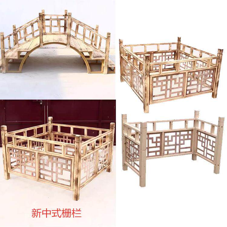 婚庆道具新中式婚礼布置原木质围栏栅栏方柱路引迎宾舞台装饰摆饰