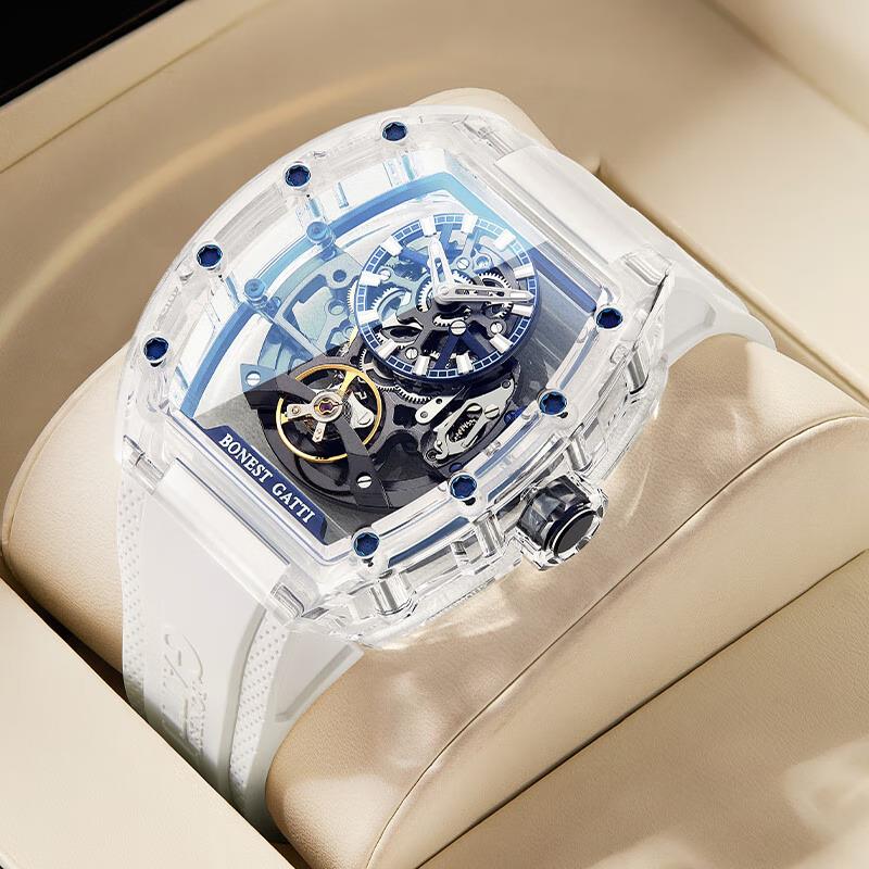 德国布加迪品牌男士手表全自动名正双面镂空潮流时尚夜光腕表十大