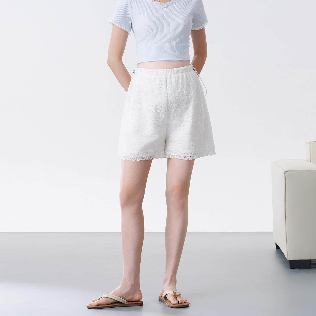 孕妇裤夏季薄款蕾丝镂空短裤2025新款小个子无托腹阔腿裤夏装外穿,孕妇装/孕产妇用品/营养,孕妇休闲裤,淘宝优惠券,粉丝福利购,淘宝优惠卷