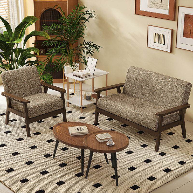 小户型客厅简易双人沙发经济型房间窄版两人位以休息区公寓小尺寸