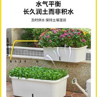 种菜专用箱长方形种菜盆蔬菜种植盆家庭阳台种植箱自吸水花盆带轮