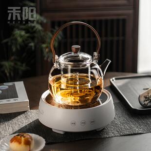 玻璃煮茶壶烧水壶家用电陶炉煮茶器全自动蒸汽煮茶炉 禾阳