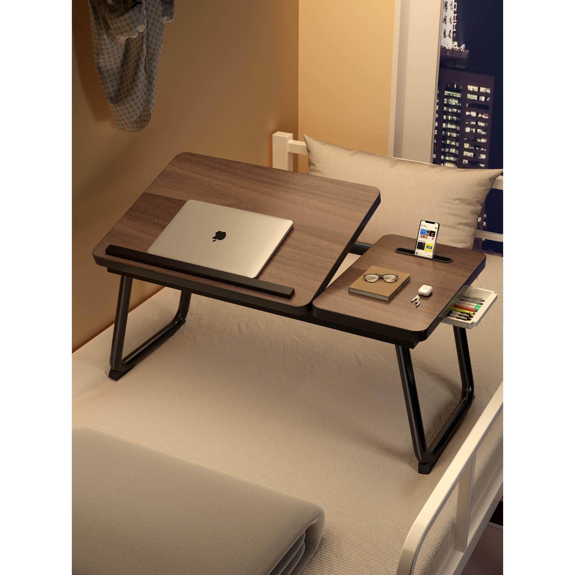 IKAE可升降床上小桌子笔记本电脑支架卧室飘窗桌家用懒人床上桌