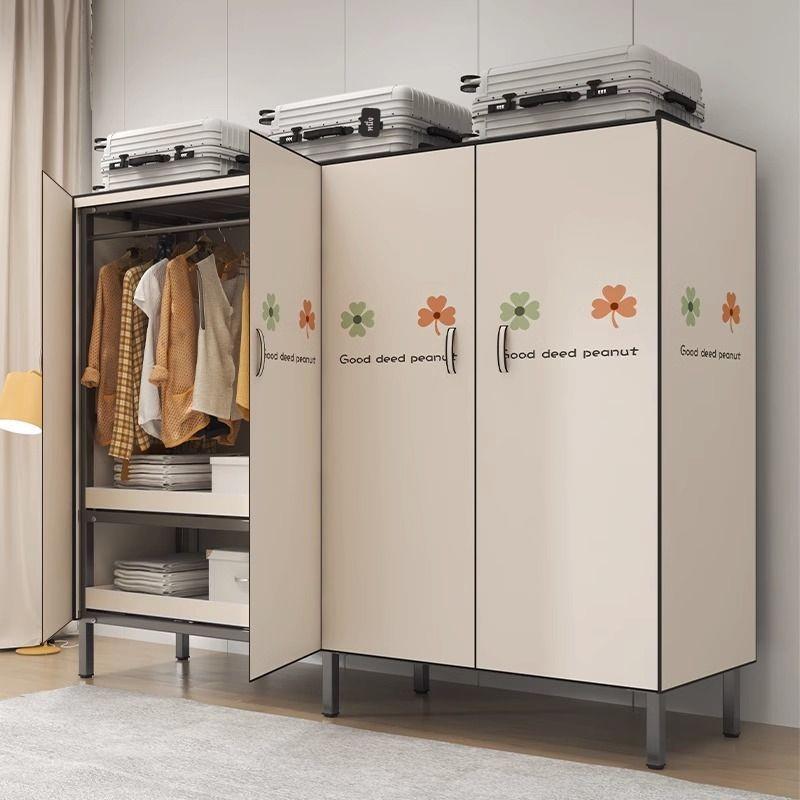 折叠免安装简易布衣柜家用卧室加粗加厚全钢架出租房衣橱结实耐用