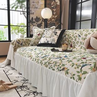 田园风沙发巾新款 通用防滑坐垫 复古轻奢沙发盖布夏季 沙发套罩四季