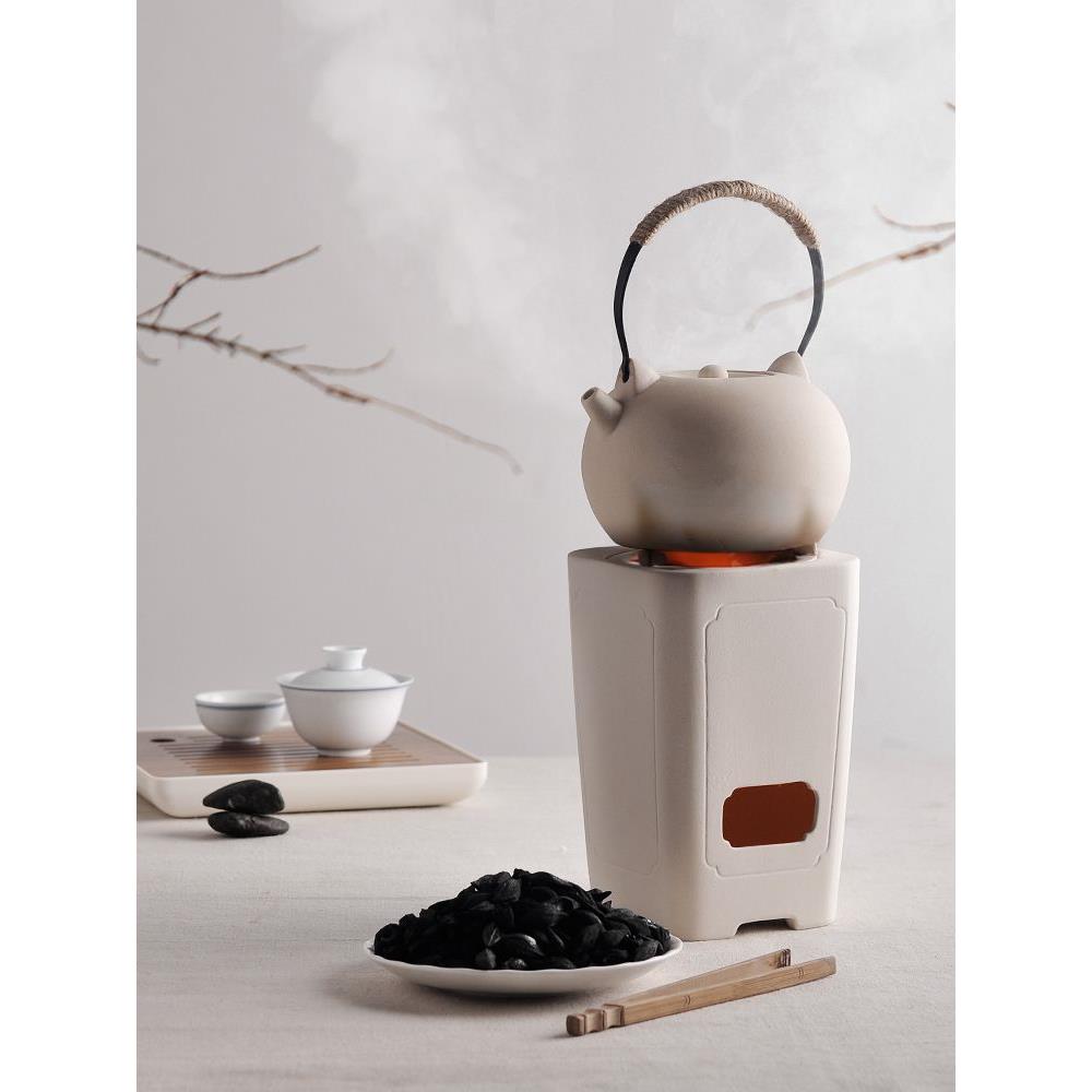 白土潮汕功夫茶炉茶炉木炭炉木炭小泡茶专用老式提梁水壶家用