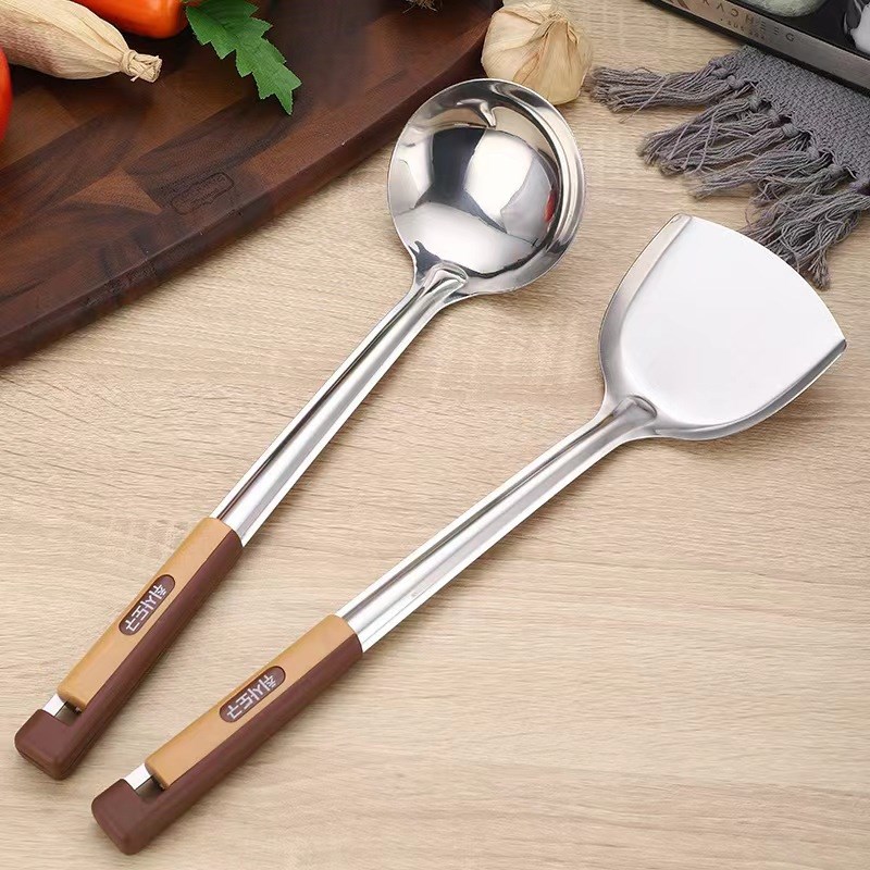 加厚1.5厘不锈钢厨具套装时尚锅铲汤勺套装 大漏饭勺七字韩文系列