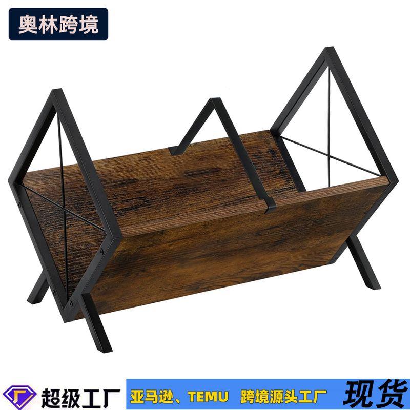 木质置物架实木黑胶唱片架铁艺木结合CD光碟收纳层架木制大容量唱