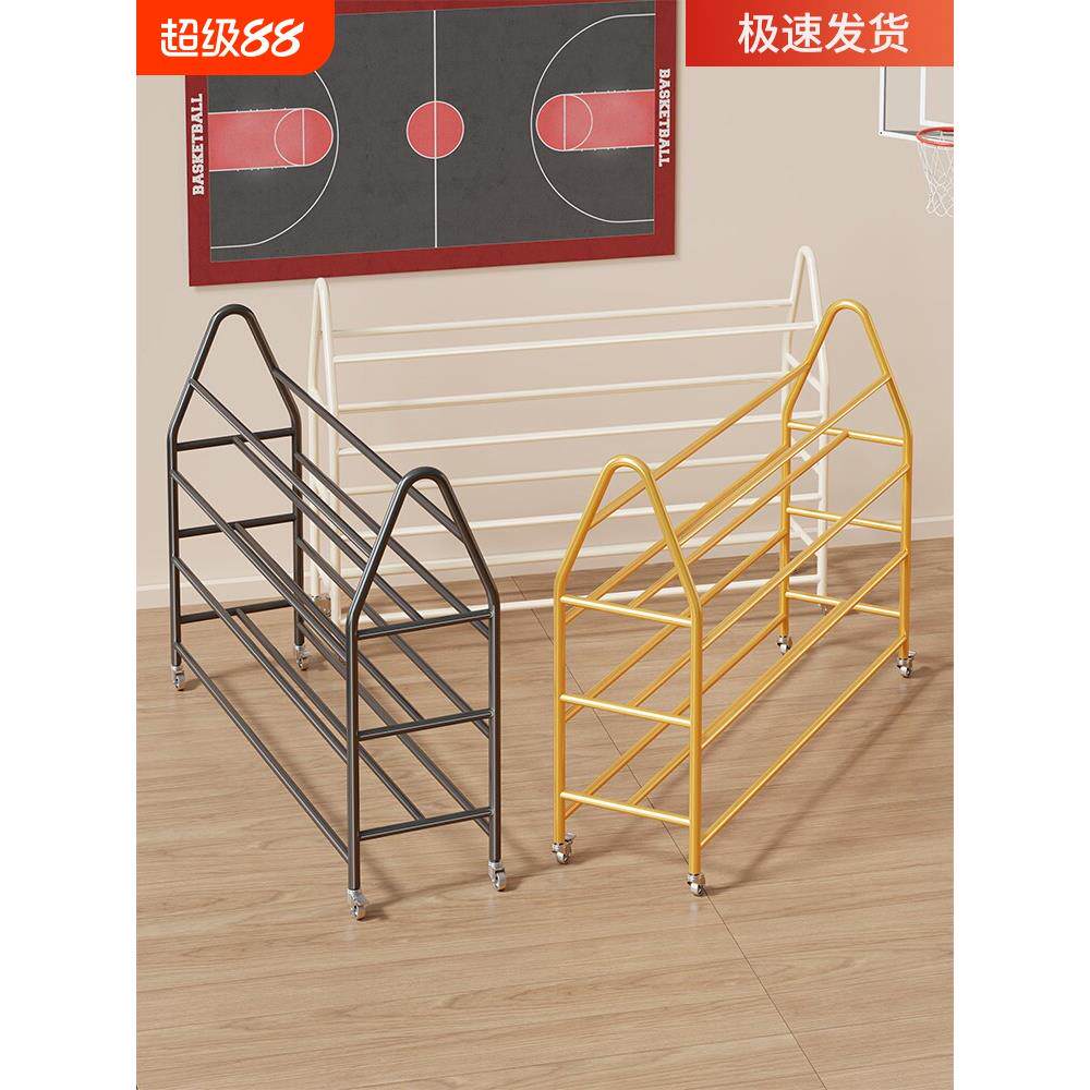 篮球收纳架幼儿园排球足球置物架可移动推车球类整理架大容量滑轮