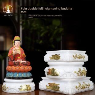 神垫、白玉佛像、增高座、观音座、公台、福禄双泉财神供奉桌、关