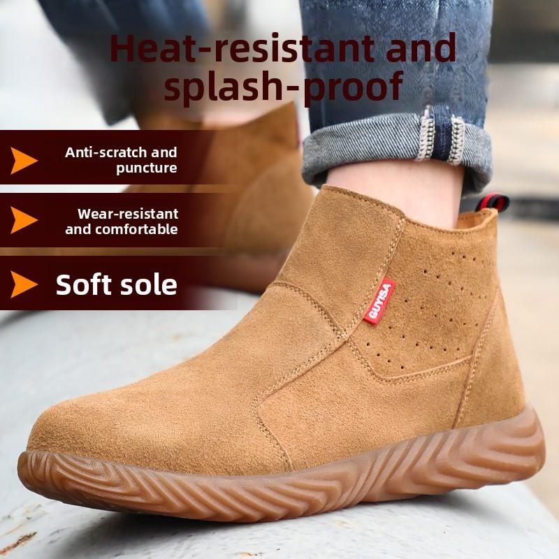 劳保鞋男款新款焊工防烫防火花防砸防刺高帮夏季防臭工地防护鞋