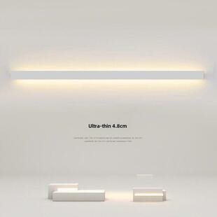 极简主义长壁灯白色双面超薄辉光现代简约客厅背景壁灯卧室床头灯