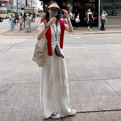 孕妇裤子夏季薄款阔腿裤2025新款亚麻内搭裤宽松外穿休闲 裤孕妇