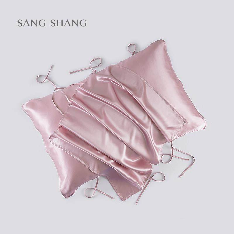 桑尚重磅真丝枕巾蚕丝单个枕头垫巾薄荷曼波夏高档防螨抗菌可固定