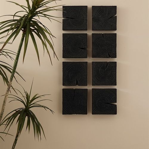 实木炭化木块侘寂风摆件艺术挂件墙面装饰壁饰家居复古玄关墙饰