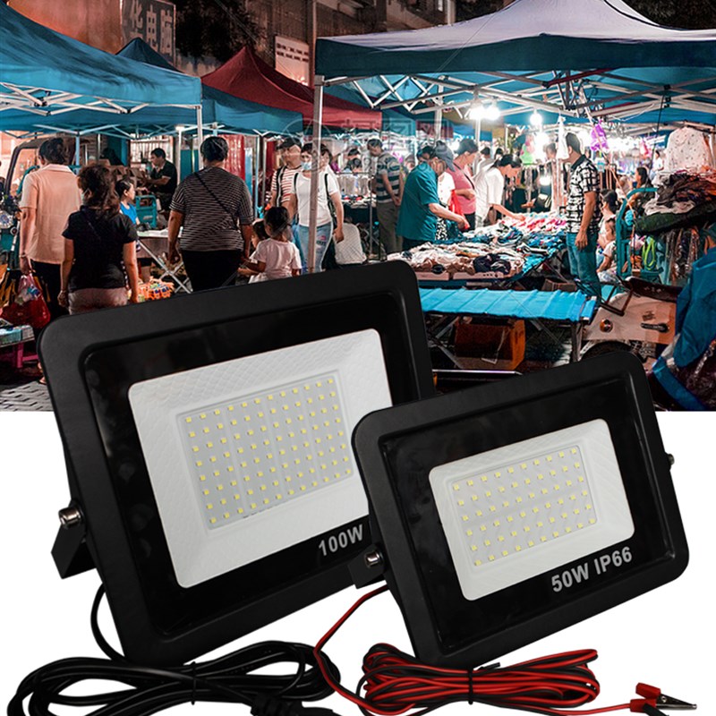 12v灯lefd灯防雨水地摊灯超亮夜市灯照明灯三轮车摆摊专用灯电瓶