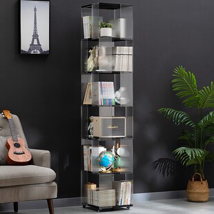 旋转书立落地置物架书柜客家用储物柜儿童子厅展T示架架架简易现