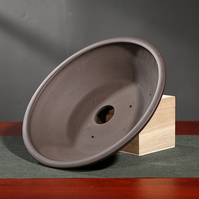 斗笠花盆紫砂花盆碗盆文竹专用阳台E陶瓷大口花卉绿植罗汉松盆景