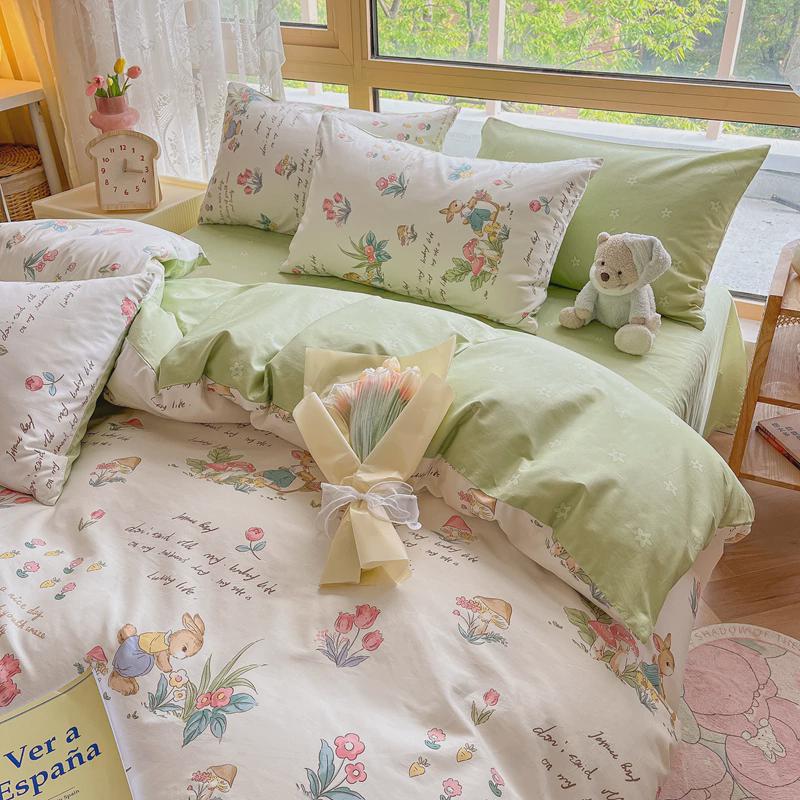 纯棉床上四件套全棉100可爱儿童床品宿舍三件O套男孩被套床单床笠