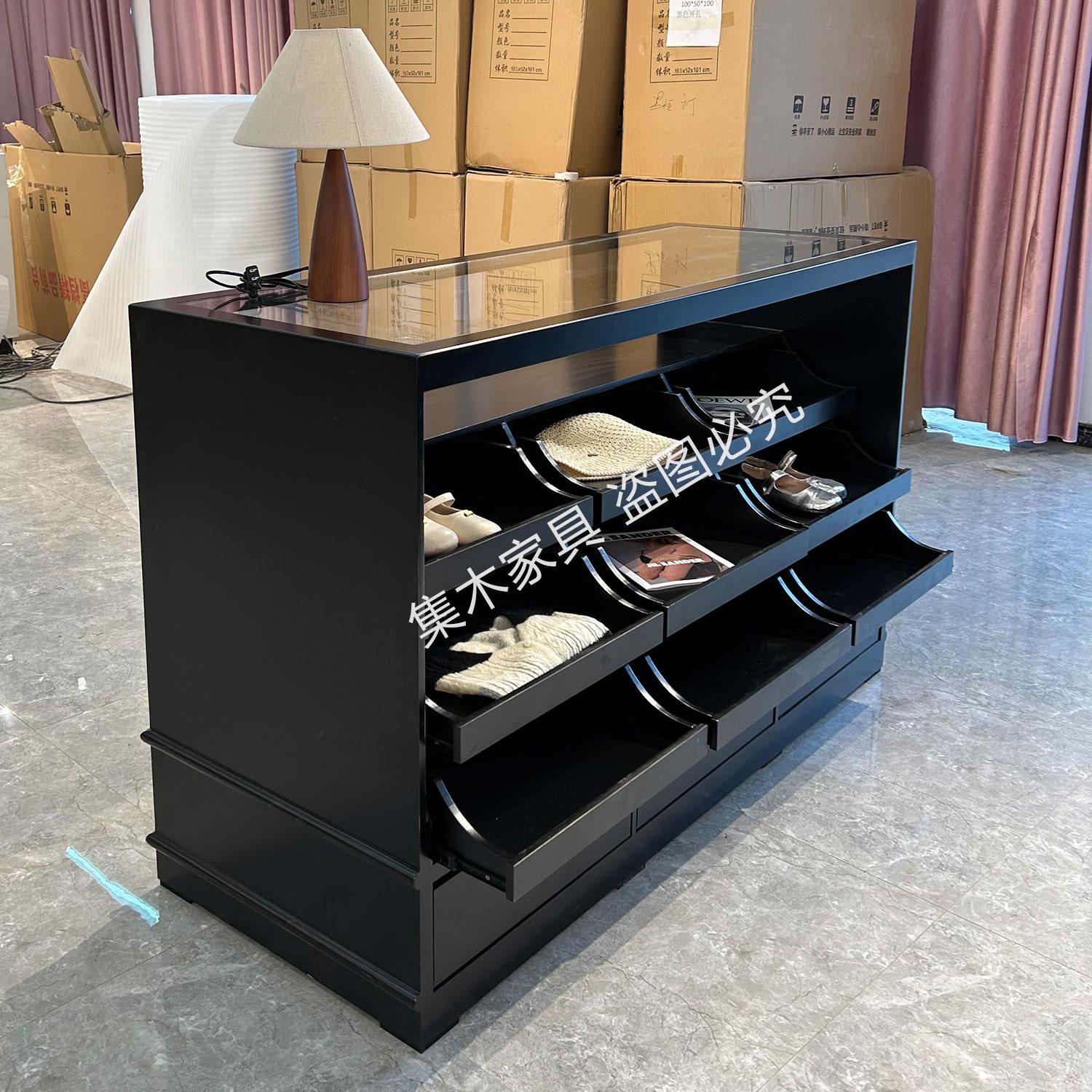 服装店中岛展示台女装店中岛桌装饰柜斗柜流水台边柜收纳柜展示柜