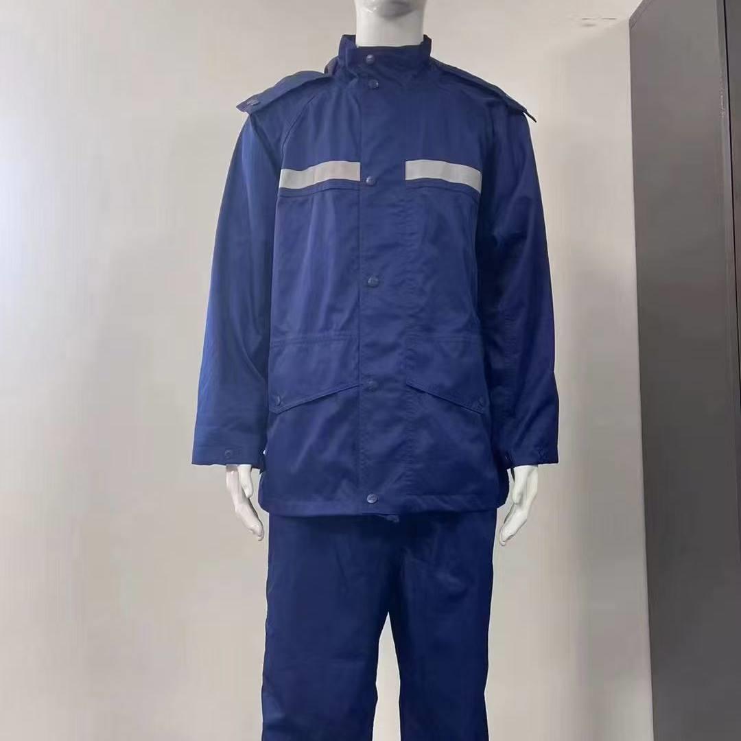 正品火焰蓝两件式雨衣带反光条蓝色雨衣雨裤套装防水防暴雨双层雨图片