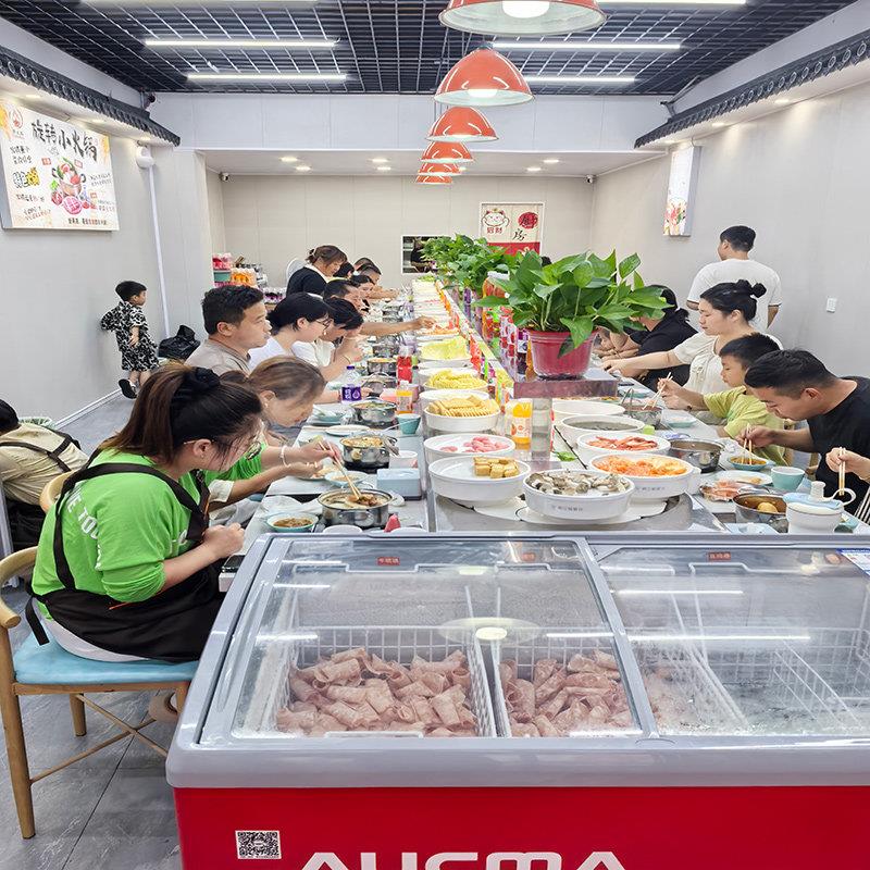 旋转小火锅设备全套自助餐台串串香回转转火锅桌子商用网红捞三锅