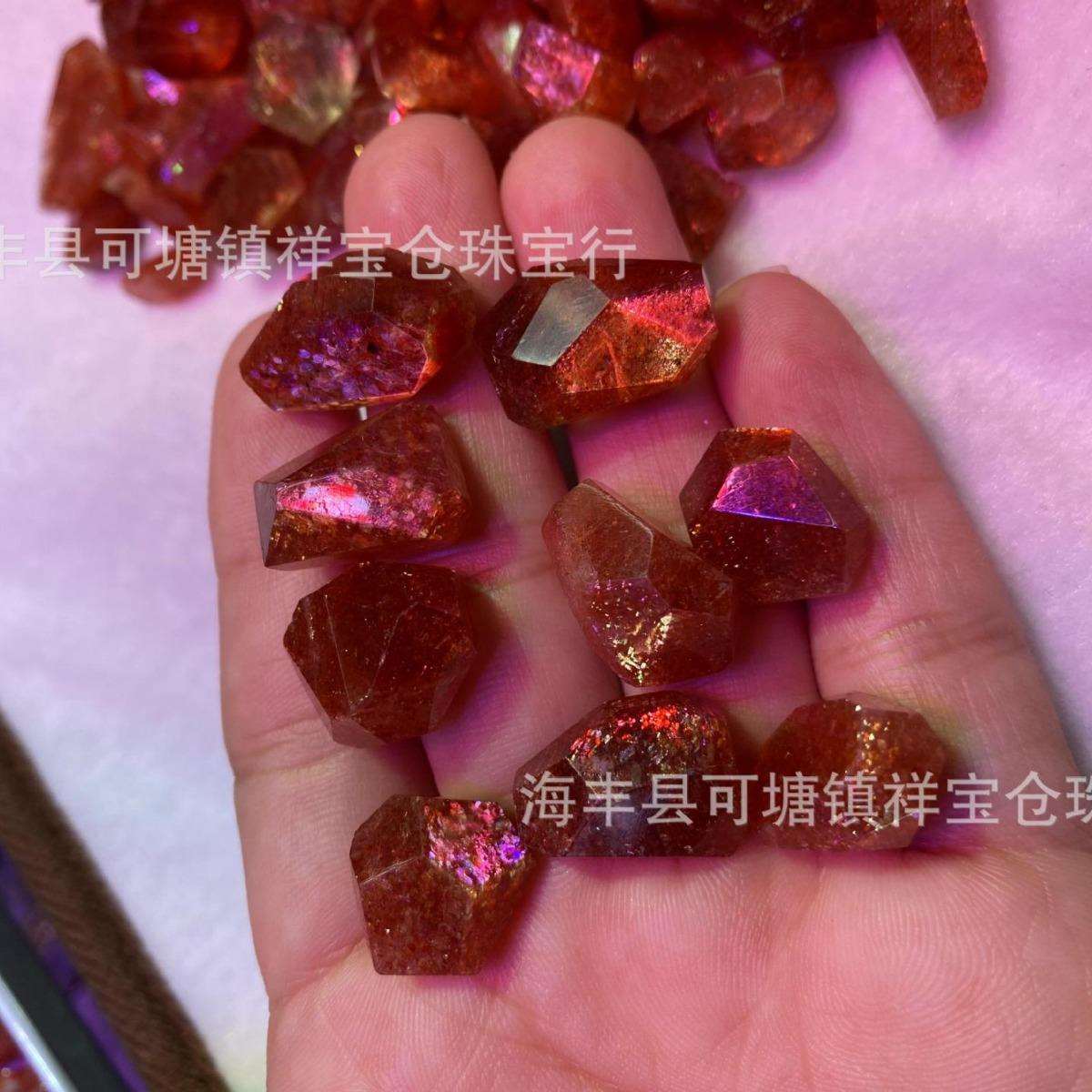 天然金太阳随形切面裸石 金太阳云母丰富颜色鲜艳金太阳原石