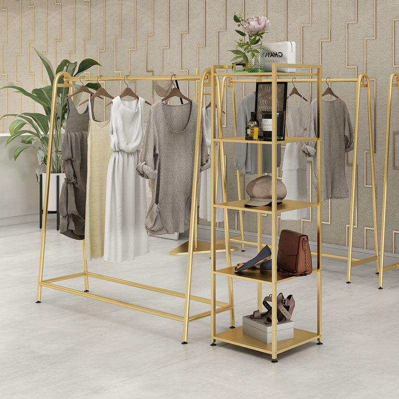 【厂家直销】衣架服装店展示架专用落地式铁艺货架金色家用卧