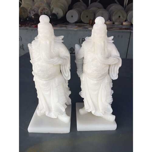 玉雕工艺品阿富汗白玉关公摆件白玉站关公家居饰品摆件 - 封面