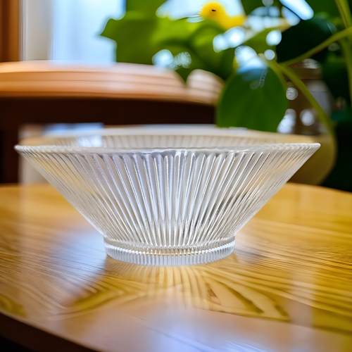 Roupa 罗派ins风竖条纹玻璃碗水果甜品沙拉碗简约大容量泡面碗