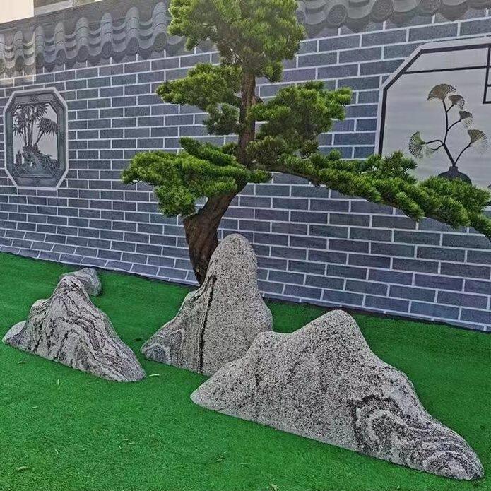 天然雪浪石切片泰山石景观石庭院造景园林风景石假山石头摆件
