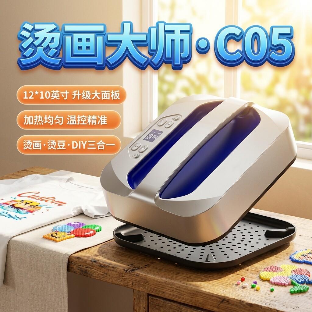 热转印烫画机小型压烫机烫标T恤热压手持迷你家商用拼豆熨烫豆机