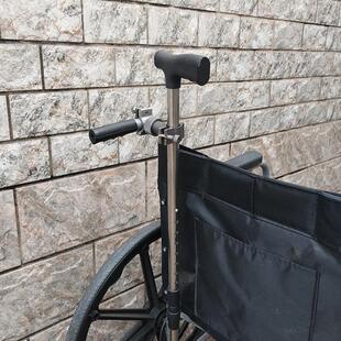采购产品电动轮椅拐杖夹持有人金属铝镁合金拐杖扣夹老年机车配件