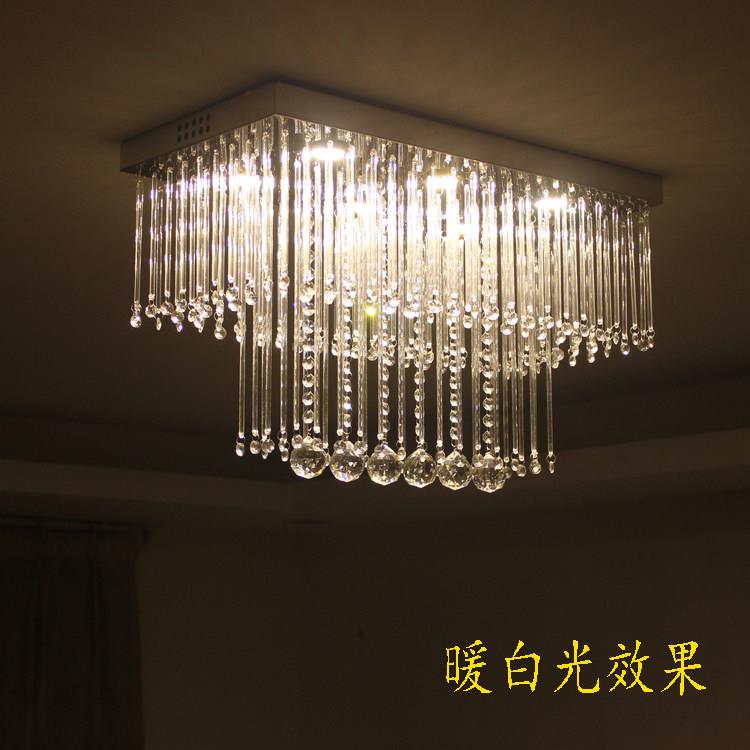 现代家用长方形进门入户玄关水晶灯LED走廊过道双层饭厅吸顶灯具