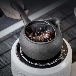 侧把茶道煮茶壶家用围炉煮茶电陶炉陶瓷茶壶罐罐茶煮茶炉 日式