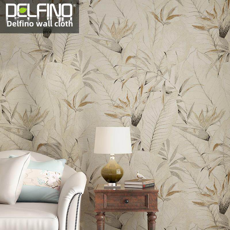 环保无障碍豪华高端提花无缝墙面壁纸家庭现代简单卧室客厅斯堪的