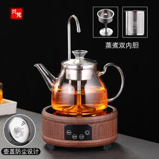 自动上水电陶炉烧水壶家用轻奢小型煮茶器玻璃养生白茶泡茶蒸茶壶
