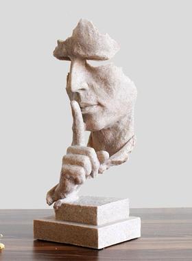 北欧简约现代轻奢创意沉默是金工艺品家居办公室客厅装饰品小摆件