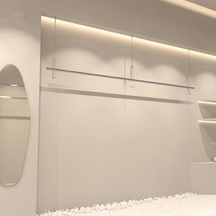 高档服装店橱窗展示架悬挂吊架压克力不锈钢拉丝挂衣架网红拍照架